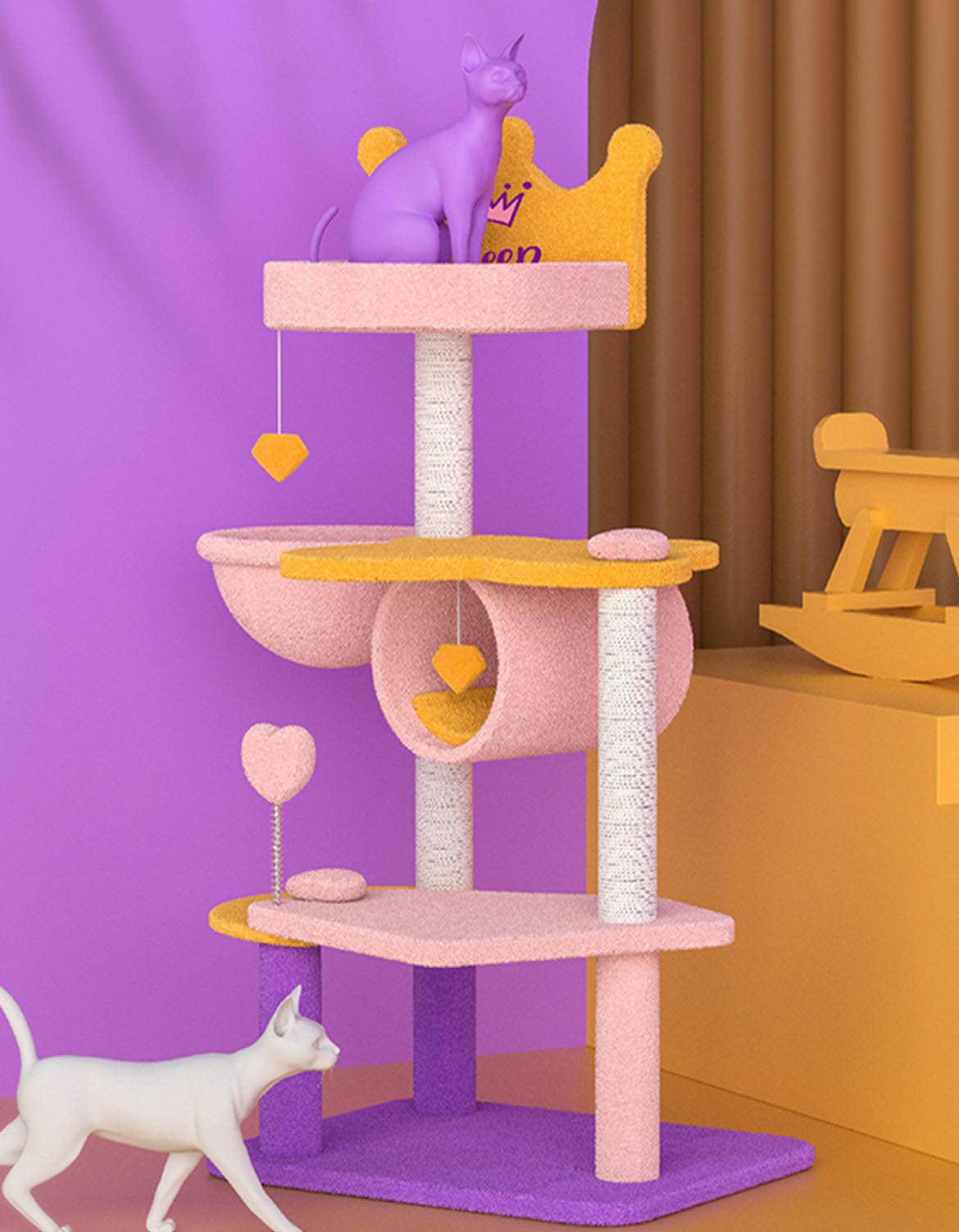 Seb Cat Climber, Cat Tree, Coral Fleece | Weilai Concept