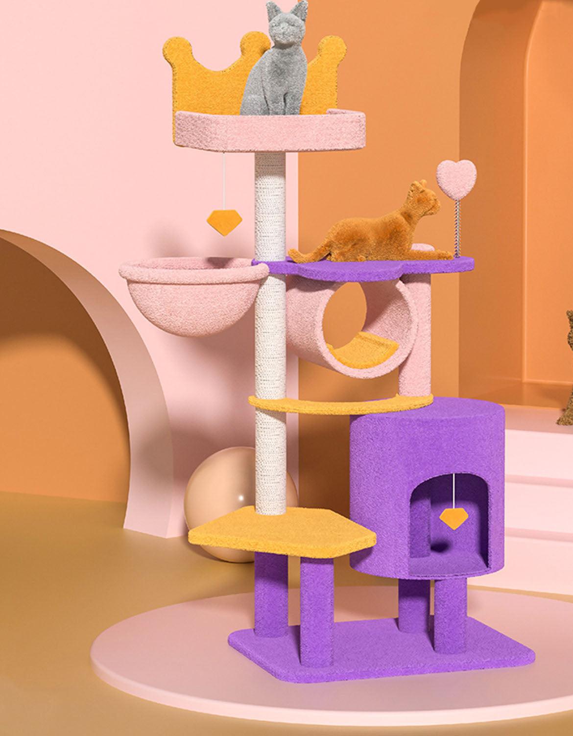 Seb Cat Climber, Cat Tree, Coral Fleece | Weilai Concept