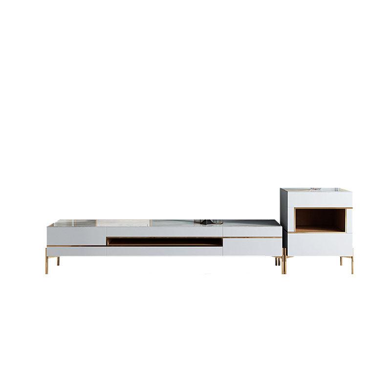 VIda Rectangle Coffee Table Set With TV Stand, Gold Leg | Weilai Concept