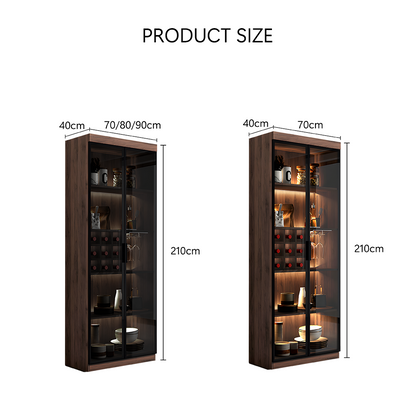 Silen Cocktail Drinks Cabinet, Drink Cabinet, Wine Cabinet, Wood & Glass-Weilai Concept