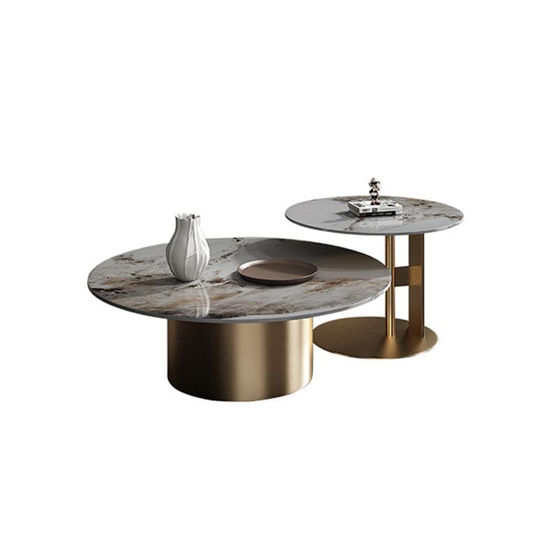 Coar Nesting Coffee Table Set, Gold & Grey | Weilai Concept