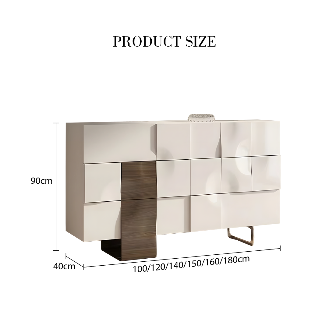 Elena Wooden Sideboard, Solid Wood, White Or Black-Weilai Concept