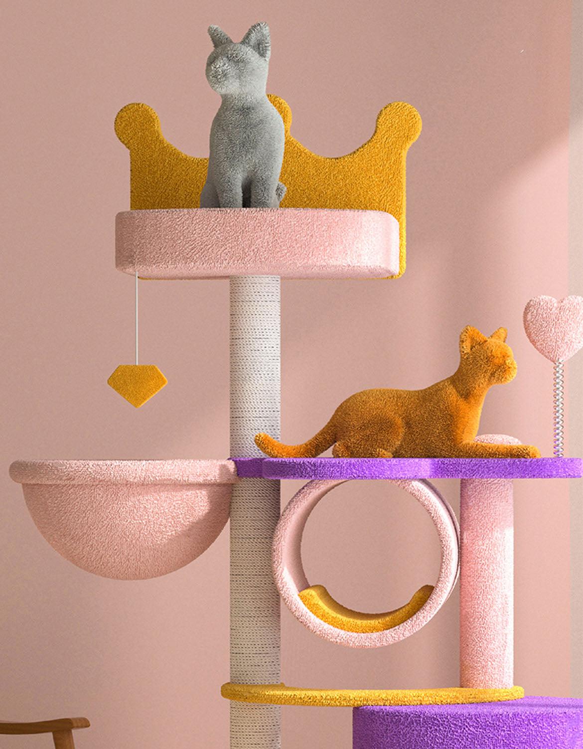 Seb Cat Climber, Cat Tree, Coral Fleece | Weilai Concept