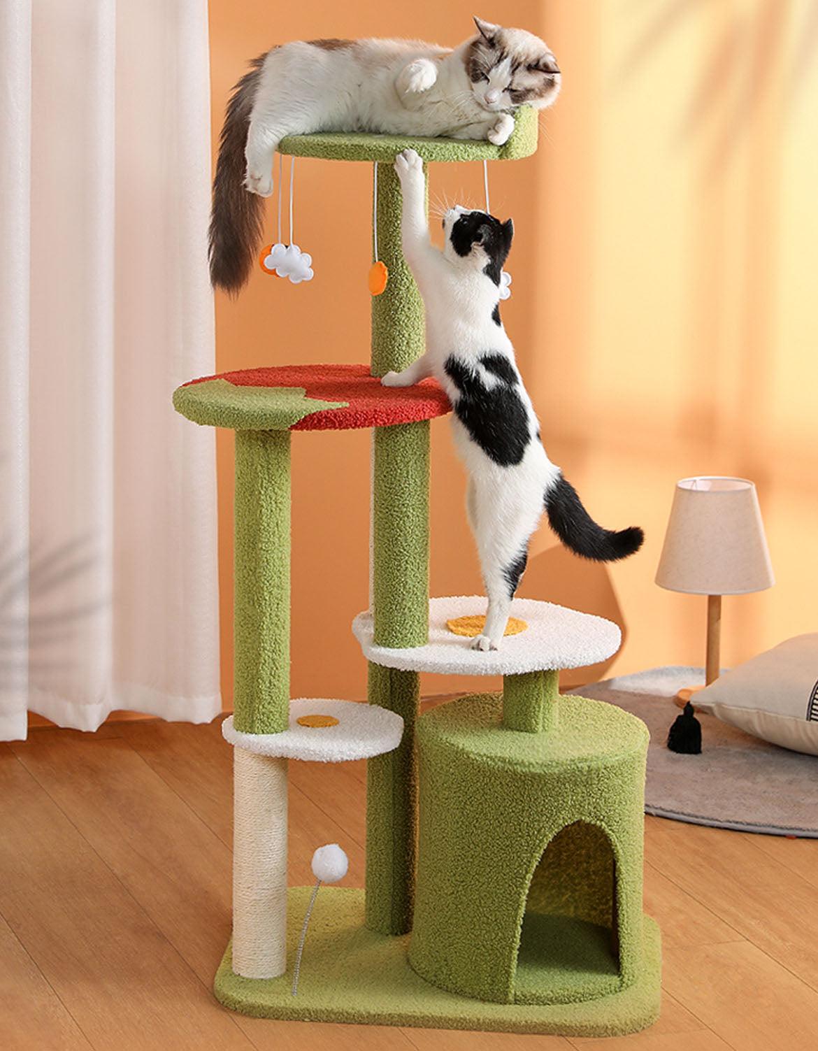 Kyali Cat Tree, Cat Climber, Coral Fleece | Weilai Concept