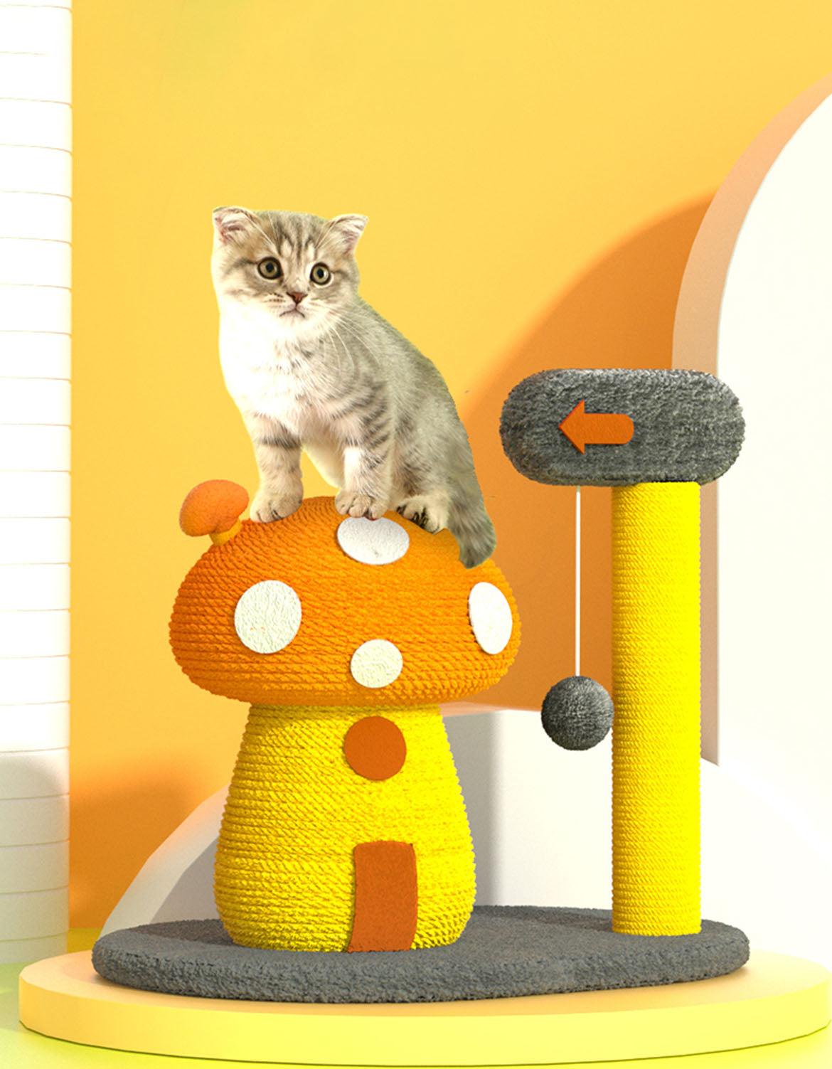 Flo's Mushroom House, Cat Toy, Hemp Rope | Weilai Concept