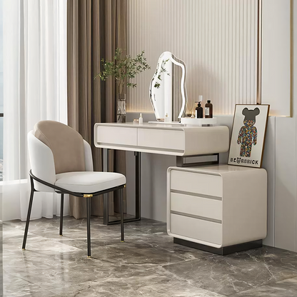 Dobson Dressing Table With LED Mirror, Cream Grey