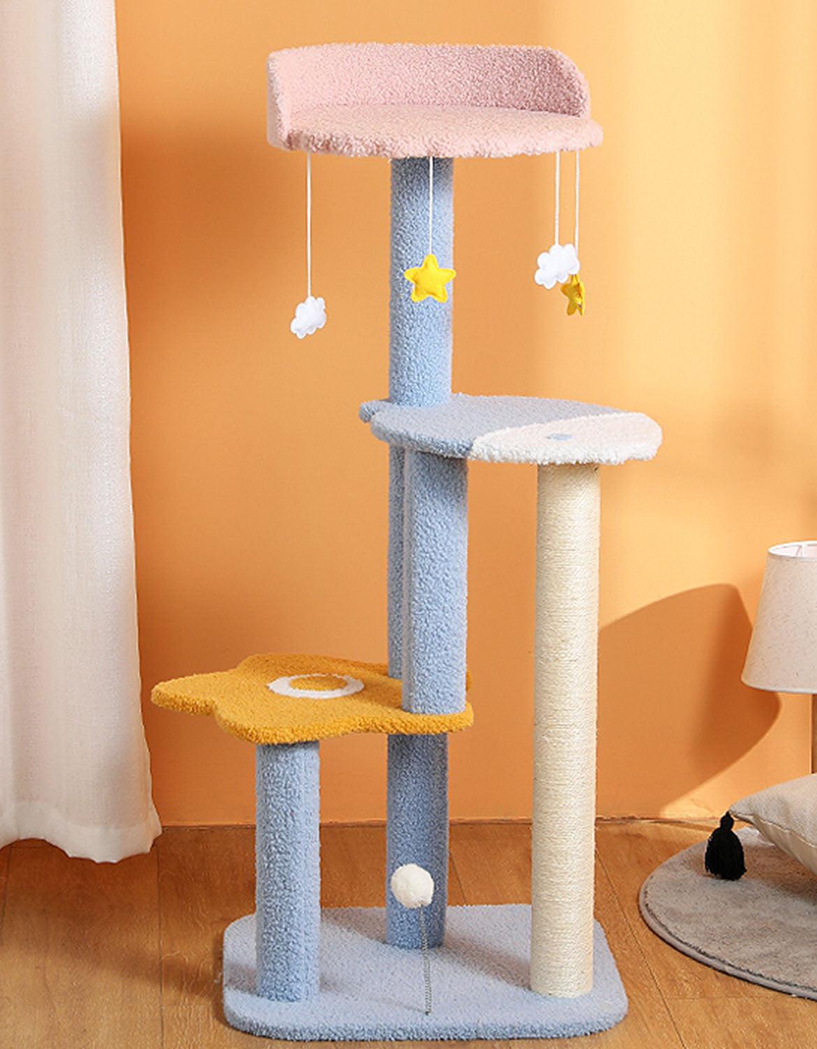 Kyali Cat Tree, Cat Climber, Coral Fleece | Weilai Concept