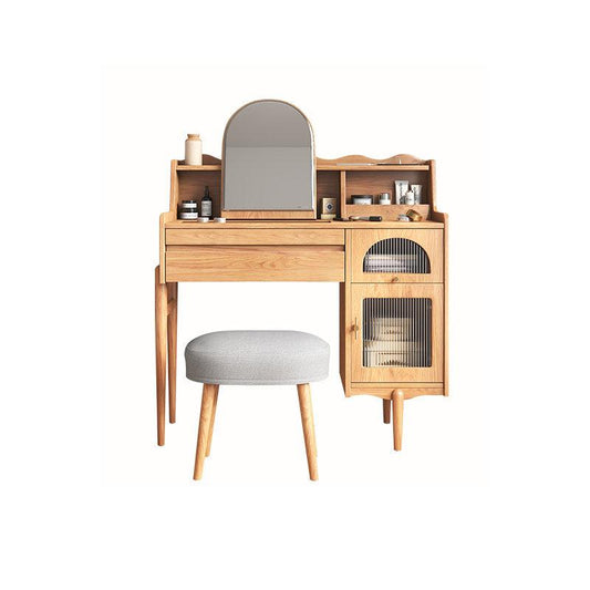 Aggie Dressing Table With Mirror, Oak | Weilai Concept