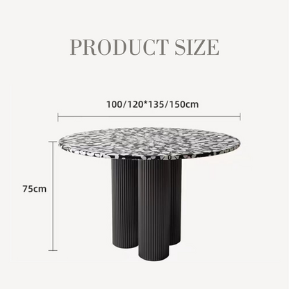 Nelli Modern Round Dining Table, Marble-Weilai Concept