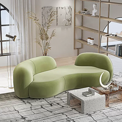 Elara Modern Curved Three Seater Sofa, Boucle-Weilai Concept