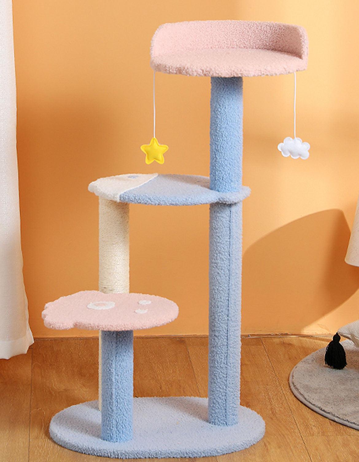 Kyali Cat Tree, Cat Climber, Coral Fleece | Weilai Concept