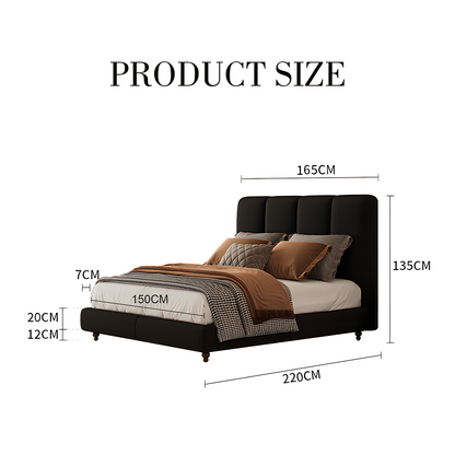 Lysander Double Bed, Black-Weilai Concept