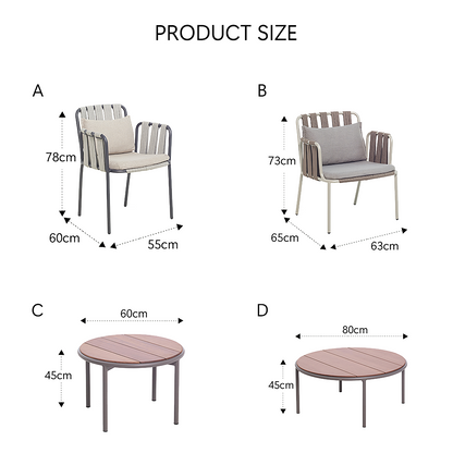 Artemis Outdoor Round Dining Table & Dining Chair, For Patio Garden