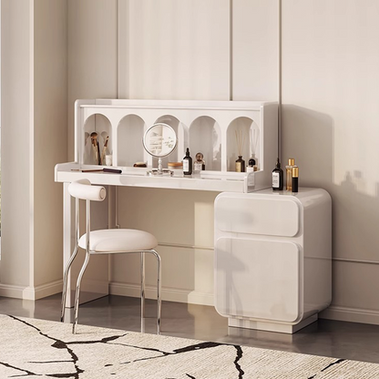 Qwincy Dressing Table With Sideboard, Black, Cream-Weilai Concept