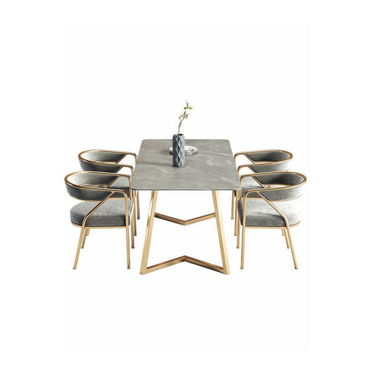 Attleboro Dining Table, Sintered Stone & Gold | Weilai Concept