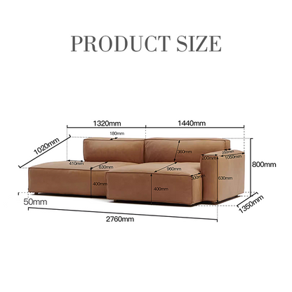 Lucian Four Seater modular Sofa, Real Leather-Weilai Concept