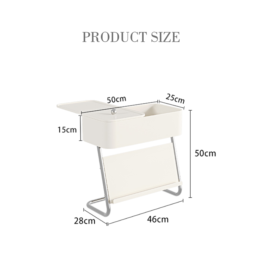 Nikolas Side Table With Storage, Black-Weilai Concept