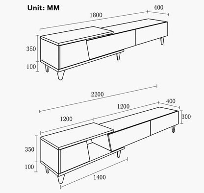 Noric Media Units, Extendable TV Stand, Coffee Table, Side Cabinet-Weilai Concept