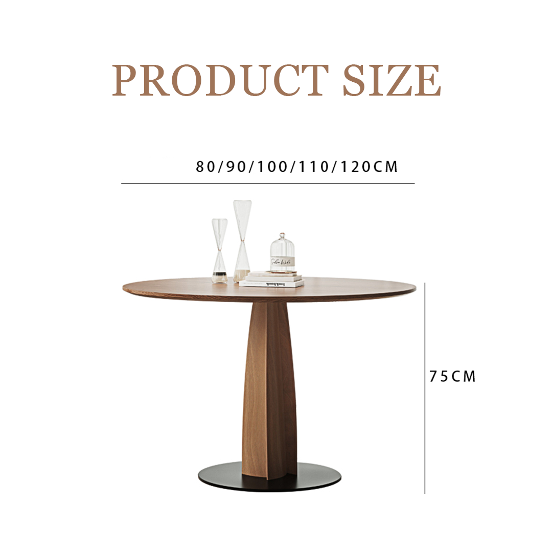 Seraphina Round Dining Table, Solid Wood-Weilai Concept