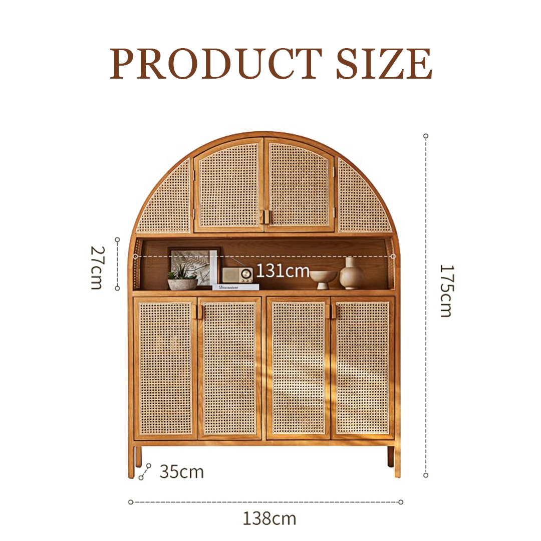 Eisha Rattan Shoe Storage, Cupboard, Solid Wood-Weilai Concept