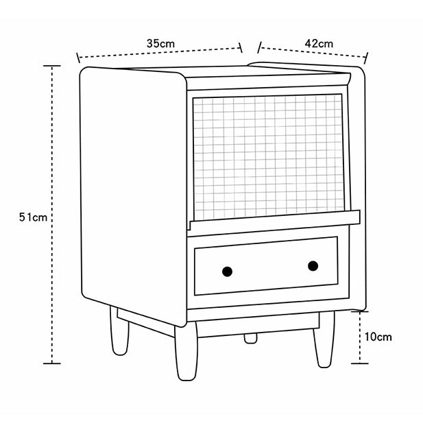 Radiogram Bedside Table, Walnut-Weilai Concept