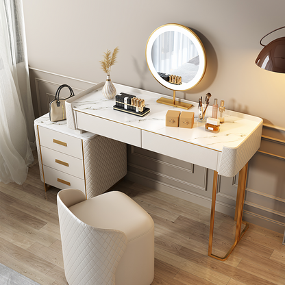 Duran Dressing Table With LED Mirror, Cream