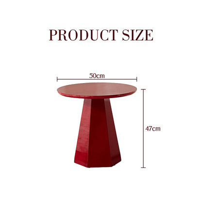 Melpomene Round Side Table, Red-Weilai Concept