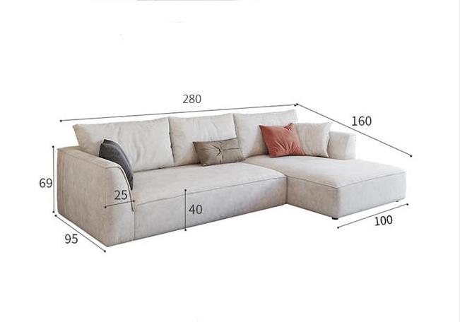 R77 Dexter Two Seater Corner Sofa, Leathaire | Weilai Concept