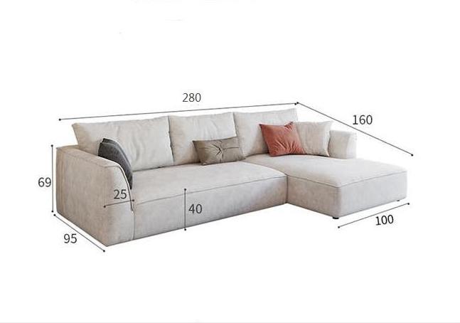 R77 Dexter Two Seater Corner Sofa, Leathaire | Weilai Concept