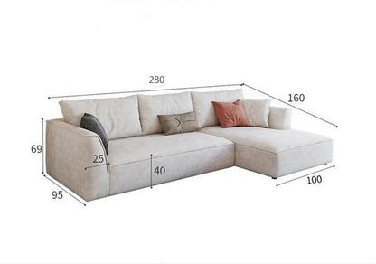 R77 Dexter Two Seater Corner Sofa, Leathaire | Weilai Concept