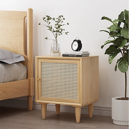 Tableau Rattan Bedside Table, Solid Wood-Weilai Concept