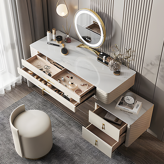 Prestigio Dressing Table With LED Mirror, White-Weilai Concept