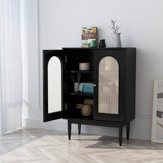 Neema Rattan Cabinet, Black | Weilai Concept