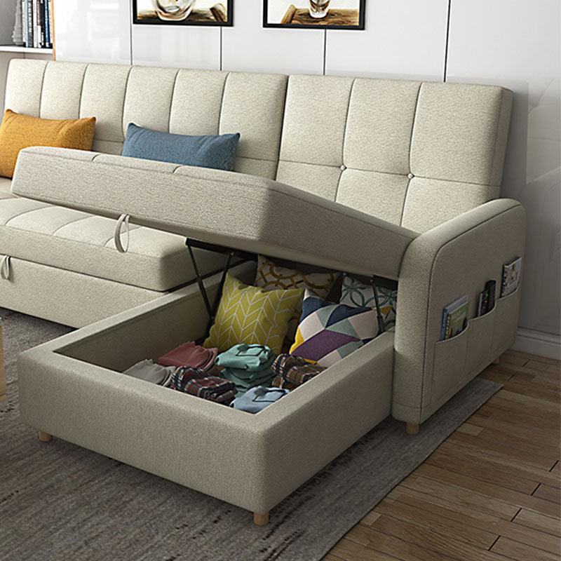 ML203 Three Seater Sofa Bed, Linen | Weilai Concept