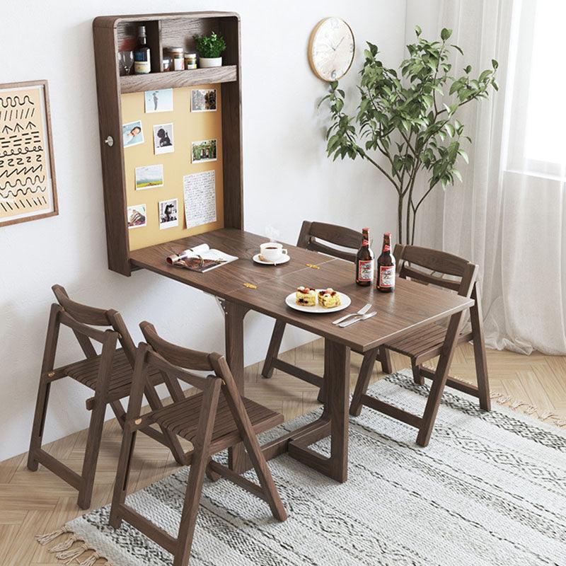 Pearl Happy Family Foldable/ Extendable Dining Table Set, Oak, Wall Attached | Weilai Concept