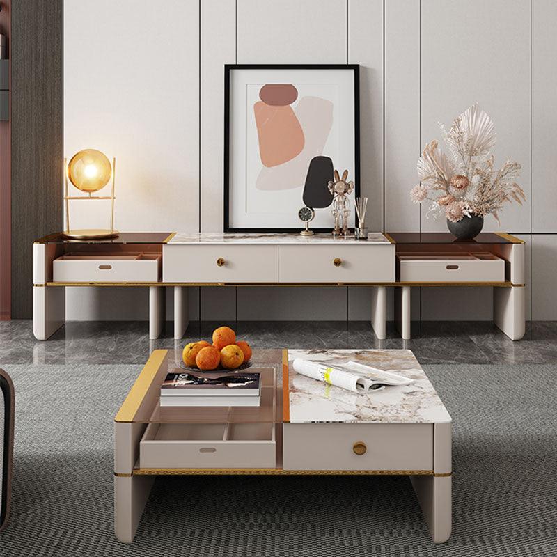 Coz Regid Square Coffee Table With TV Stand | Weilai Concept