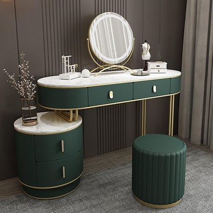 Tara Dressing Table With Mirror, Green | Weilai Concept