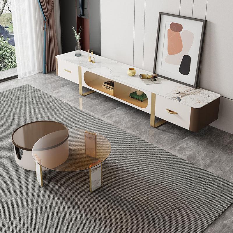 Hopetree White Coffee Table Set With TV Stand, | Weilai Concept