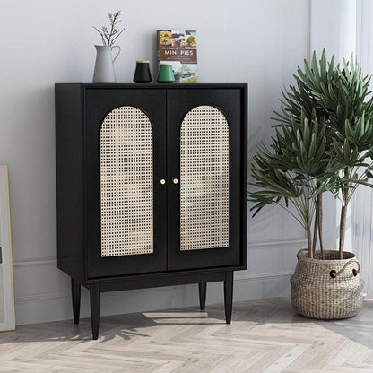 Neema Rattan Cabinet, Black | Weilai Concept