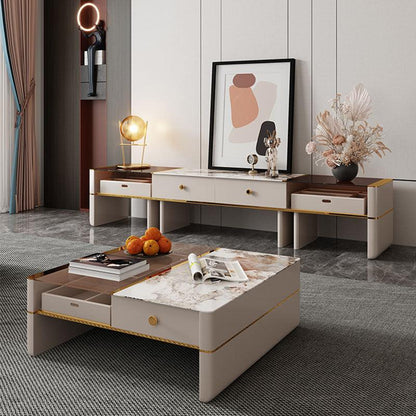 Coz Regid Square Coffee Table With TV Stand | Weilai Concept