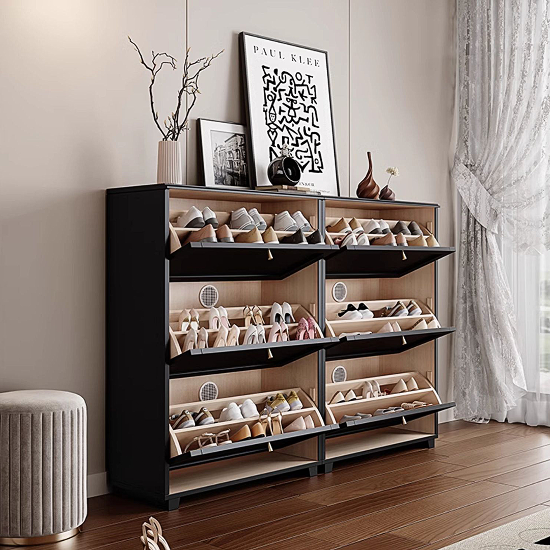 Lyndan Hallway Shoe Storage, Black-Weilai Concept