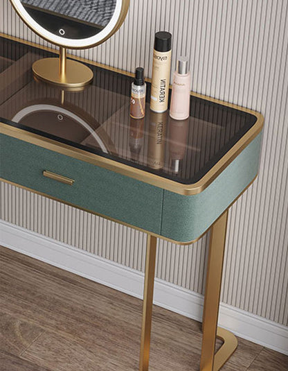 Casey-Lee Dressing Table with Mirror, Builtin Storage Box, Green Option for Clearance | Weilai Concept