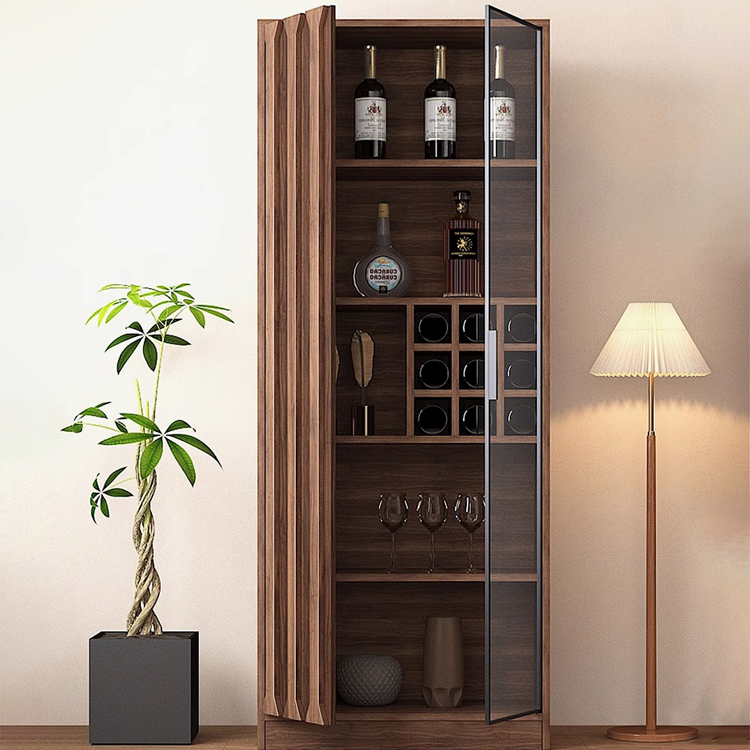 Dory Wine Cabinet, Solid Wood-Weilai Concept