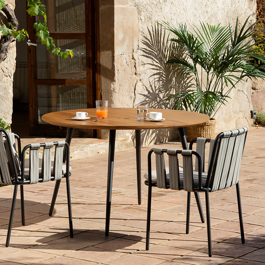 Artemis Outdoor Round Dining Table & Dining Chair, For Patio Garden