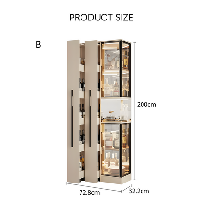 Aquila Wine Storage Cabinet, Modern Drinks Cabinet, With Trolley