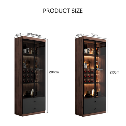 Silen Cocktail Drinks Cabinet, Drink Cabinet, Wine Cabinet, Wood & Glass-Weilai Concept