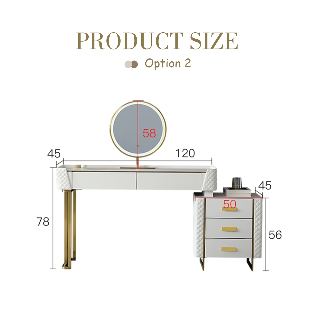 Joshua Dressing Table, White-Weilai Concept