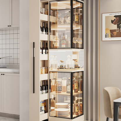 Aquila Wine Storage Cabinet, Modern Drinks Cabinet, With Trolley