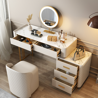 Duran Dressing Table With LED Mirror, Cream