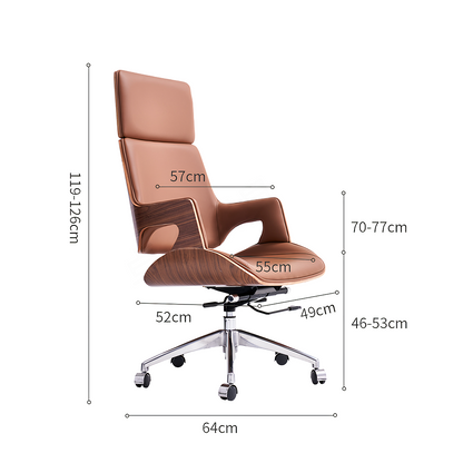 Drake Office Chair, Tan Leather, Reclining & Swivel